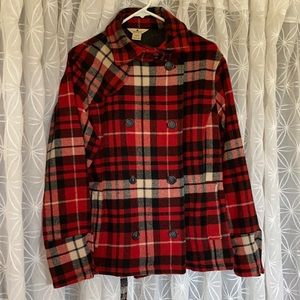 Woolrich wool blend red plaid jacket